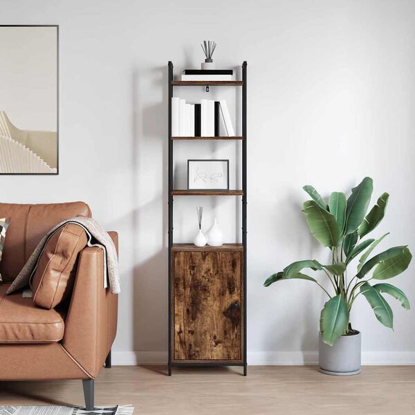 vidaXL Szafka na książki Dąb wędzony 40 x 24 x 161 cm