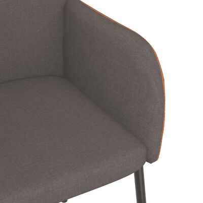vidaXL Krzesła stołowe, 2 szt., ciemnoszare, tkanina i sztuczna skóra