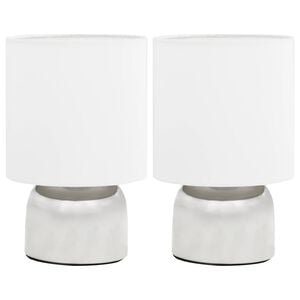 vidaXL Lampy stołowe, 2 szt., dotykowe, białe, E14