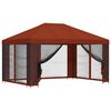 vidaXL Altana z bokami 4 &times; 3 m terakota Poliester i Stal 190 gsm