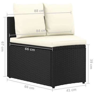vidaXL 8-częściowa sofa ogrodowa z poduszkami, rattan PE, czarna