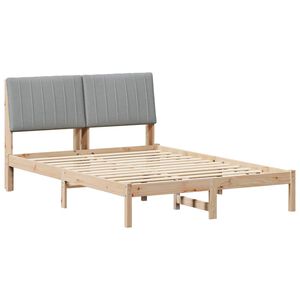 vidaXL Ramka ł&oacute;żka Brązowy 135 x 190 cm Lite drewno sosnowe
