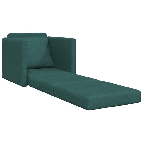 vidaXL Sofa Bed 60cm Ciemna zieleń tkanina