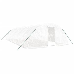 vidaXL Szklarnia ze stalową ramą, biała, 50 m&sup2;, 10x5x2,3 m