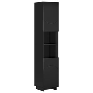vidaXL Szafka łazienkowa Czarny 36.5 x 38 x 180 cm Drewno inżynieryjne