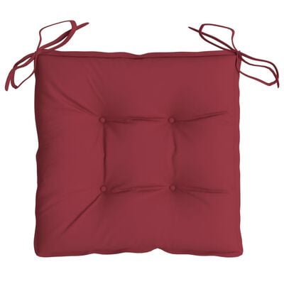 vidaXL Poduszki na krzesła, 6 szt., winna czerwień 40x40x7 cm, tkanina