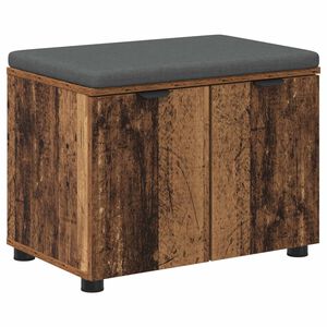vidaXL Ławka w przedpokoju z poduszką Stare drewno 60 x 38 x 46 cm