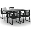 vidaXL 5-częściowy zestaw mebli ogrodowych, czarny, rattan PVC