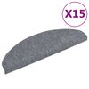 vidaXL Maty na schody samoprzylepne 15 szt. 65x21x4 cm Jasnoszary p&oacute;łokrągły duży