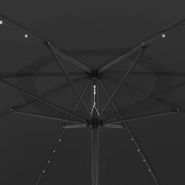 vidaXL Parasol ogrodowy z LED, 400 cm, czarny