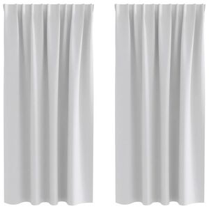 vidaXL Firany blackout z k&oacute;łkami 2 szt. jasnoszary 175 x 140 cm