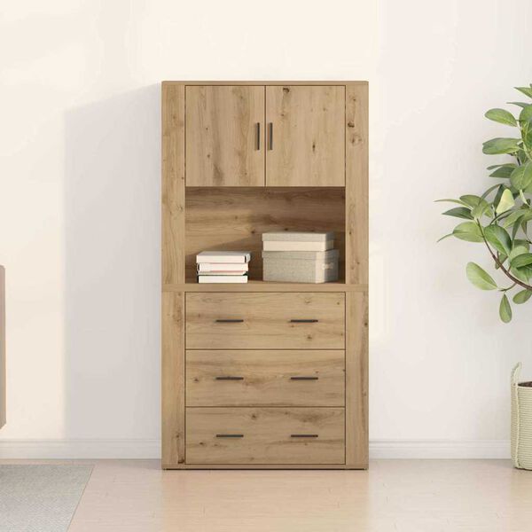 vidaXL Highboard z szufladą Dąb rzemieślniczy 80 x 33 x 150 cm