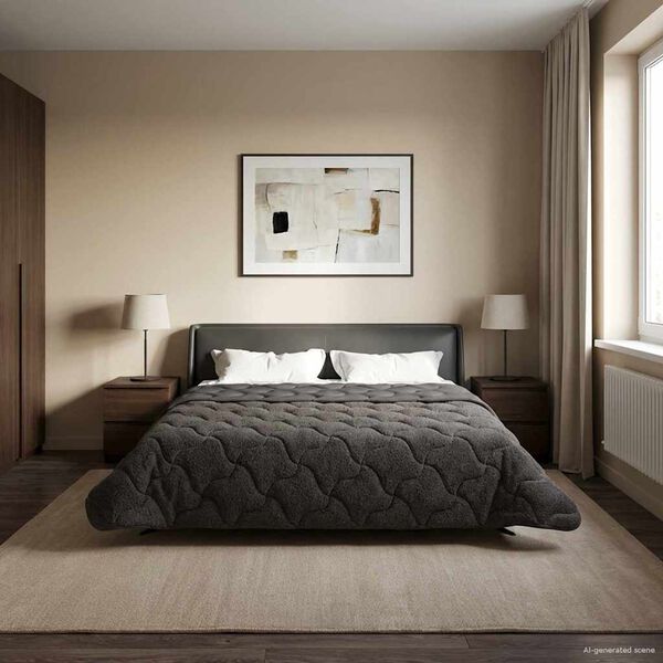 vidaXL Kołdra na cały rok Kwiłtowany Antracyt 220 x 260 cm