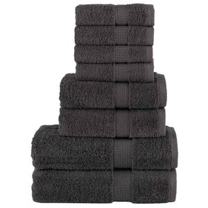 vidaXL 8-cz. zestaw ręcznik&oacute;w premium SOLUND, antracytowy, 600 g/cm&sup2;