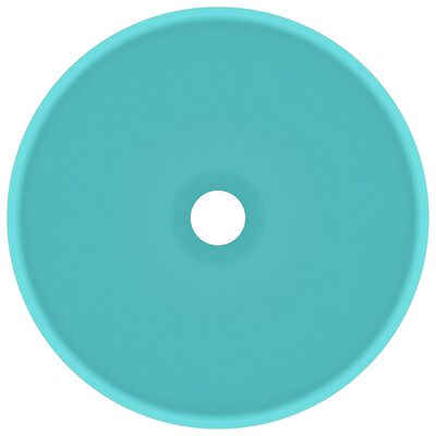 vidaXL Okrągła umywalka łazienkowa, matowa jasnozielona, 32,5 x 14 cm
