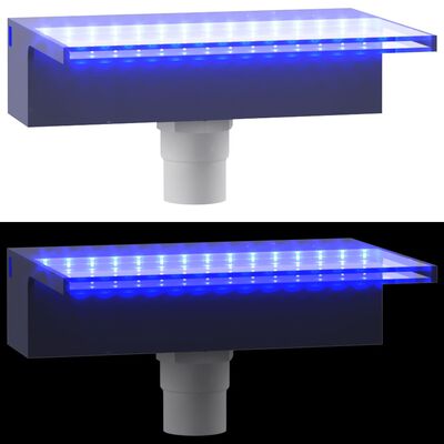 vidaXL Wylewka do wodospadu z oświetleniem RGB LED, akrylowa, 30 cm