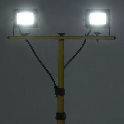 vidaXL Reflektor LED ze stojakiem, 2x10 W, zimne białe światło