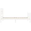 vidaXL Rama łóżka z wezgłowiem, biała, lite drewno