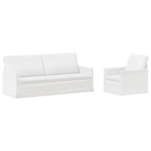 vidaXL Zestaw Sof 2 pcs Biały tkanina