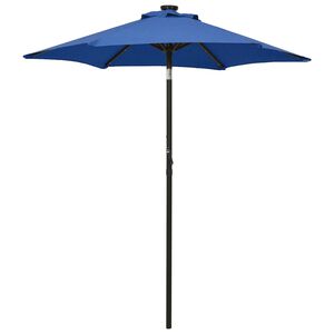 vidaXL Parasol ogrodowy z LED, niebieski, 200x211 cm, aluminium