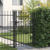 vidaXL Brama ogrodzeniowa BOXTEL pojedyncza z kolcem, stalowa, 1x1,5 m, czarna