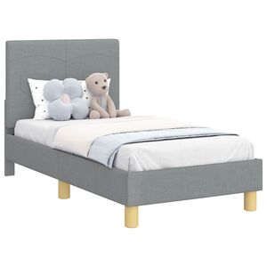 vidaXL Stelaż ł&oacute;żka dla malucha z oparciem Jasnoszary 70 x 140 cm