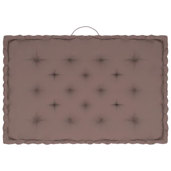 vidaXL Poduszki na podłogę lub palety, 7 szt., taupe, bawełniane