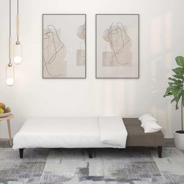 vidaXL Rozkładana sofa 2-osobowa, ciemnoszara, mikrofibra