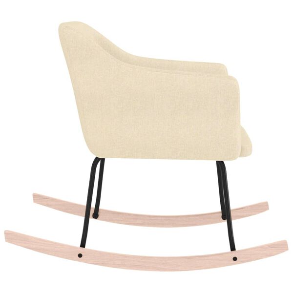 vidaXL Fotel bujany, kremowy, tapicerowany tkaniną