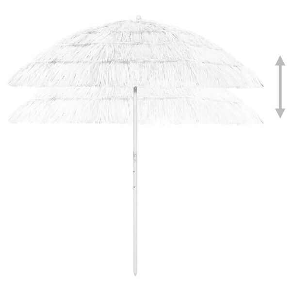 vidaXL Parasol plażowy w hawajskim stylu, biały, 240 cm