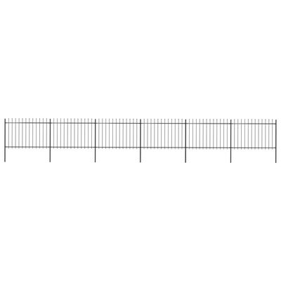 vidaXL Ogrodzenie z prętów z grotami, stalowe, 10,2 x 1,2 m, czarne
