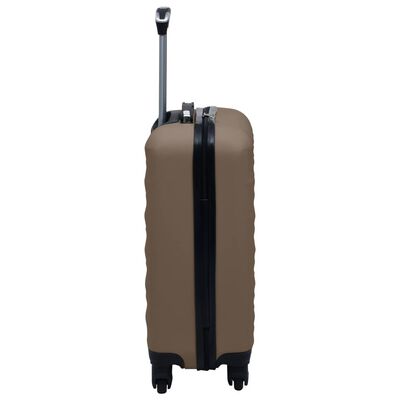 vidaXL Twarda walizka na kółkach, brązowa, ABS