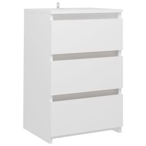 vidaXL Szafka nocna, biała, 40x35x62,5 cm, materiał drewnopochodny