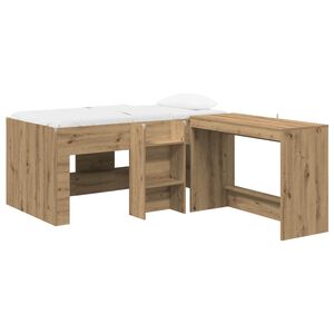 vidaXL Pojedyncze ł&oacute;żko dla dzieci z biurkiem 2 szt. Dąb artisan