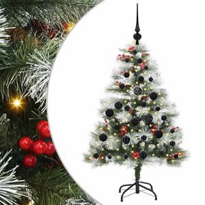 vidaXL Sztuczna choinka Zielono-biały 120 cm PVC, Metal i Plastik