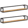 vidaXL P&oacute;łki ścienne, 2 szt., 120 cm, lite drewno akacjowe