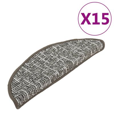 vidaXL Nakładki na schody, 15 szt., antracytowe, 56x17x3 cm