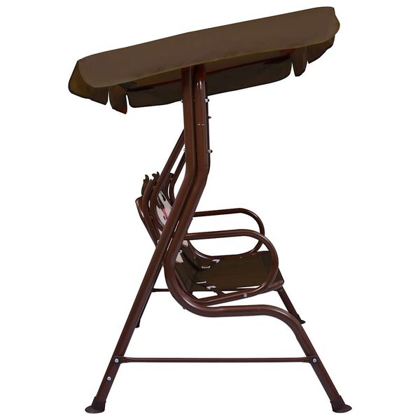 vidaXL Huśtawka dla dzieci, brązowa, 115x75x110 cm, tkanina