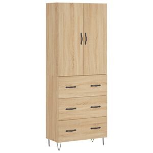 vidaXL Witrynka, dąb sonoma, 69,5x34x180 cm, materiał drewnopochodny