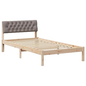 vidaXL Rama ł&oacute;żka Brązowy i taupe 100 x 200 cm Lite drewno sosnowe