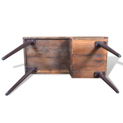vidaXL Biurko z żelaznymi nogami, lite drewno z odzysku