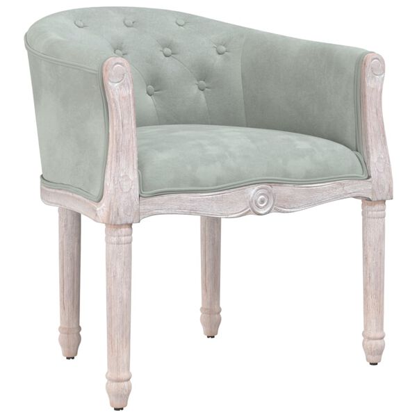 vidaXL Krzesło stołowe, jasnoszare, obite aksamitem