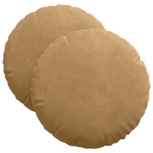 vidaXL Poduszki na siedziska 2 pcs Brązowy &Oslash; 40 x 13 cm Aksamit