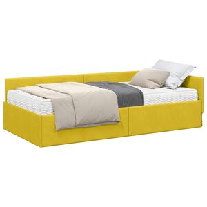 vidaXL Rama Ł&oacute;żka Narożnego z Materacem Inny 2 pcs Zielony Aksamit