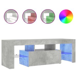 vidaXL Szafka pod TV z oświetleniem LED, szarość betonu, 120x35x40 cm