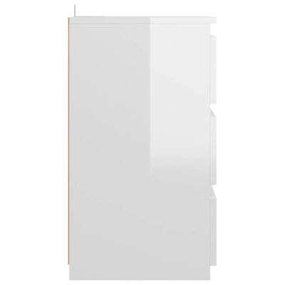 vidaXL Szafka nocna, biała, wysoki połysk, 40x35x62,5 cm, płyta