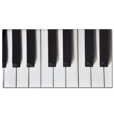vidaXL Stolik kawowy z nadrukiem klawiatury pianina, szklany blat
