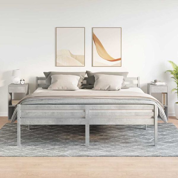 vidaXL Szafki nocne z szufladą, 2 szt., szarość betonu, 35x34x66,5 cm