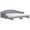 vidaXL Sofa rozsuwana z materacami, jasnoszara, 90x190 cm, tkanina