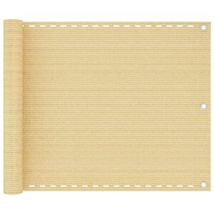 vidaXL Parawan balkonowy, beżowy, 75 x 300 cm, HDPE